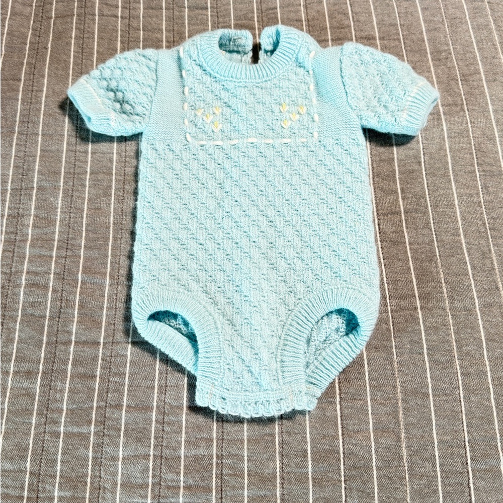 Vintage Renzo Blue Knit Onesie Made in Italy